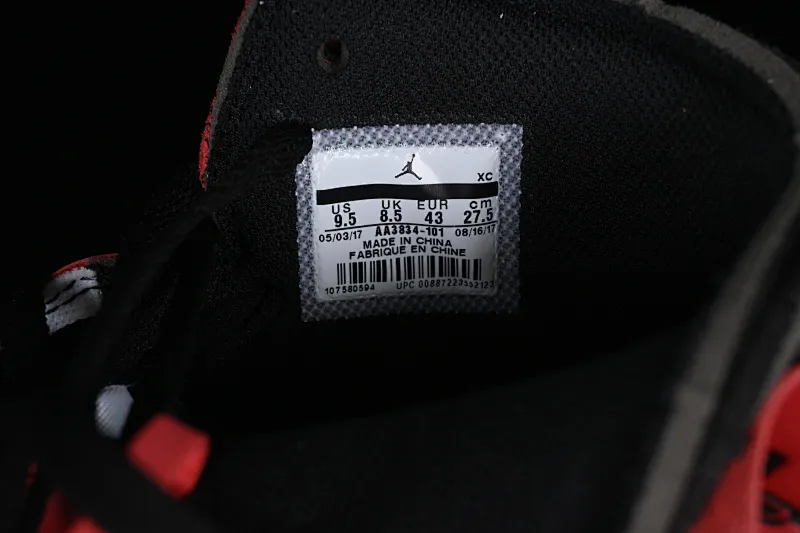 All categories Air Jordan Jordan series basketball shoes Air Jordan 1 High LJR version Off White x Air Jordan OW AJ1 Joe 1 joint white and red high-top basketball shoes AA3834-101